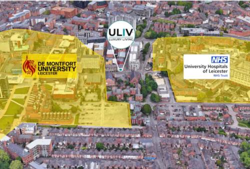 eine konzeptionelle Darstellung einer vorgeschlagenen Umgestaltung einer Stadt in der Unterkunft Lovely 1 Bed Studio (3B) near Royal Infirmary and DMU in Leicester