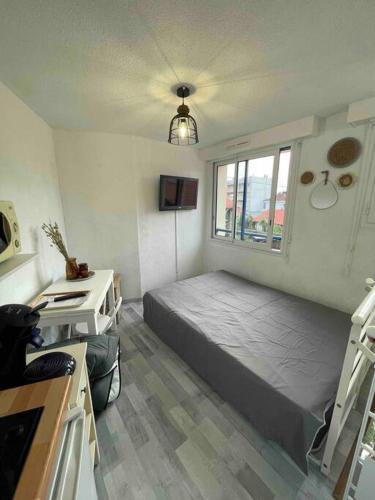 TV a/nebo společenská místnost v ubytování Studio Duplex Arcachon