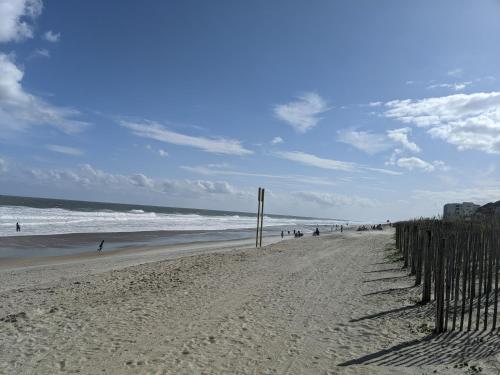 a group of people walking on the beach at The Craft House in Wilmington