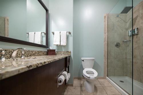 Bilik mandi di Chateau Saint Denis Hotel, a Trademark Collection by Wyndham