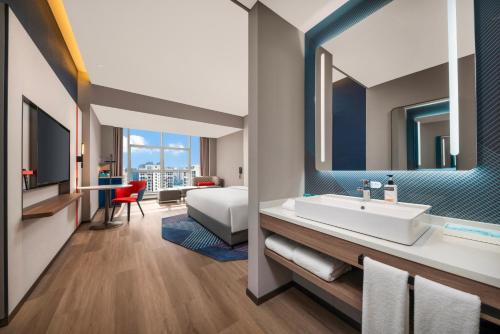 Χώρος καθιστικού στο Holiday Inn Express Mianyang Sci-Tech City by IHG