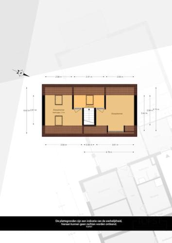 a plan of a building with a floor plan at Coastal Cottages huisje Bries in Ouddorp