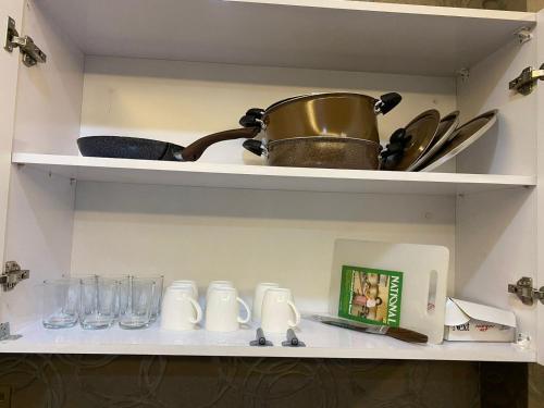 Dapur atau dapur kecil di Motel Blue Corner 1