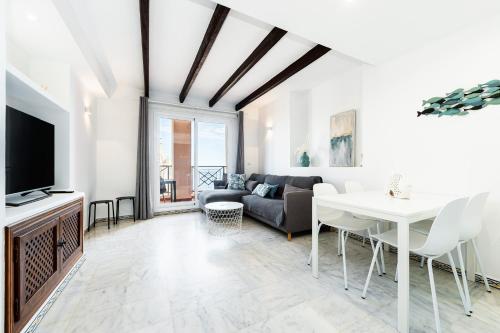 Et tv og/eller underholdning på Apartamento Seaview Deluxe