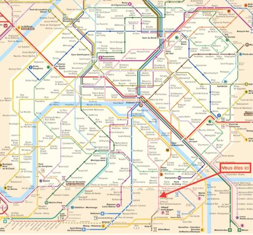 une carte du métro londonondon dans l'établissement Villejuif - Métro Léo Lagrange - 2 pièces avec balcon, à Villejuif