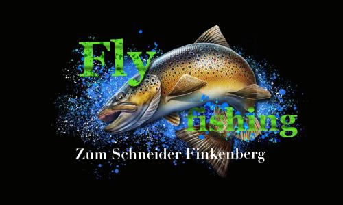 a picture of a fish with the words happy fishing at Zum Schneider in Finkenberg