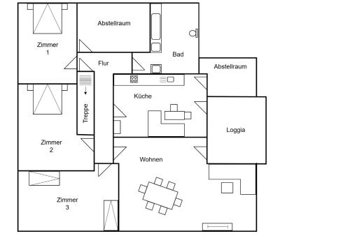 Plano de Ferienwohnung unter den Eichen