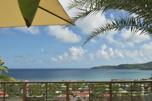 a view of the ocean from a balcony at Villa Nagabaaja in Saint Barthelemy