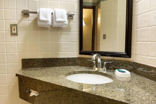 a bathroom with a sink and a mirror at Drury Inn & Suites San Antonio Riverwalk in San Antonio