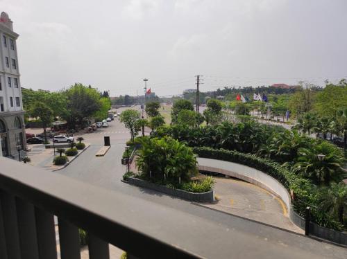a view of a street from a balcony of a building at Homestay Bắc Ninh in Bắc Ninh