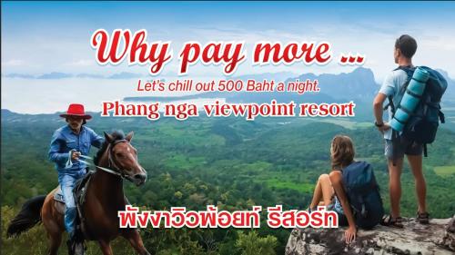 a man riding a horse on top of a mountain at Phang Nga Viewpoint in Phangnga