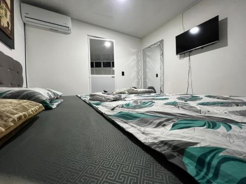 Pokój z 2 łóżkami i telewizorem z płaskim ekranem w obiekcie Habitacion Donde Anita w mieście Florencia