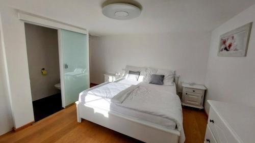 Un pat sau paturi într-o cameră la Appartement Twin Peak Edelweiss