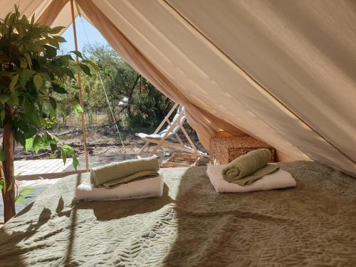 - une tente avec 2 oreillers dans l'établissement Le Jeklo, à Vias