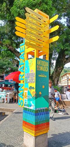 a sign for an antigua marina on a street at OSIMiRI PLAZA Apartamento Naturaleza y aventura in San Rafael