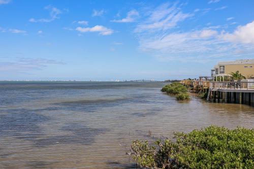 a view of the water from the shore at Las Joyas Bayview Home in Port Isabel