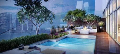 สระว่ายน้ำที่อยู่ใกล้ ๆ หรือใน Elegant Studio near Burj Khalifa and Dubai Mall