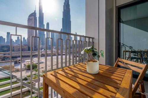 Balkón nebo terasa v ubytování GuestReady - Serenity Overlooking Burj Khalifa