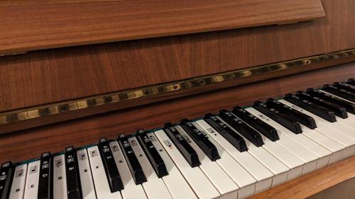 um close-up de um teclado de piano em Kleines gemütliches Haus auf dem Land em Linsengericht