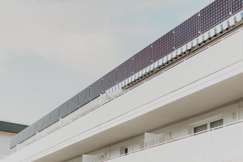 an external view of the roof of a building at Hotel Bellavista in Grado