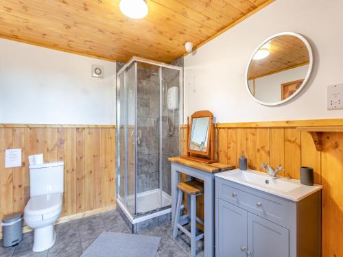 a bathroom with a toilet sink and a shower at Beavers- Uk45706 in Cambridge