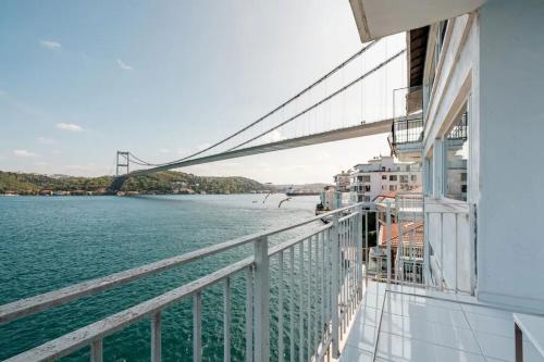 a view of a bridge from a cruise ship at Bosphorus Mansion in Istanbul