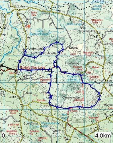 a close up of a map at Attymchugh Lodge in Corlee