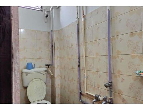 a bathroom with a toilet and a shower at Central Guest House, Tripura in Agartala