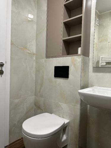 a bathroom with a toilet and a sink at Massimo Apartment Jahorina Snježna dolina in Jahorina