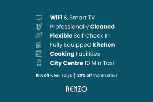 a screenshot of a cell phone screen with the words wifi smart tv professionalism cleaned at Charming 2-bed Townhouse in Lincoln by Renzo, Free Wi-Fi, Ideal for contractors in Lincolnshire