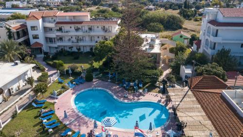 an aerial view of a hotel with a swimming pool at Casa Lyristis in Faliraki