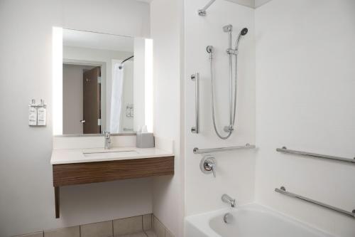 a bathroom with a tub and a sink and a mirror at Holiday Inn Express & Suites Pittsburgh North Shore, an IHG Hotel in Pittsburgh