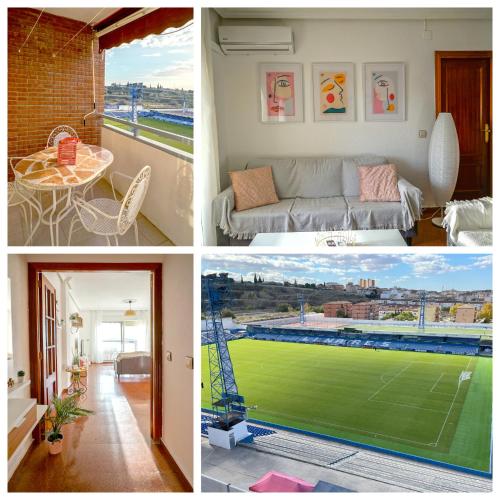 a collage of photos of a living room and a house at El Mirador de Linarejos in Linares
