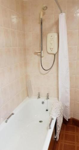 a bathroom with a bath tub and a shower at Ness City Apartment in Inverness