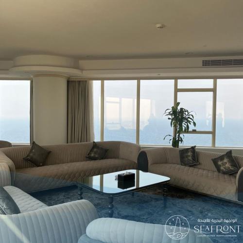 Seafront Luxury Suites Jeddah Cornicheにあるシーティングエリア