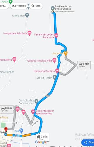 a map of the planned subway line at Residencia las brisas Griegas in Quepos