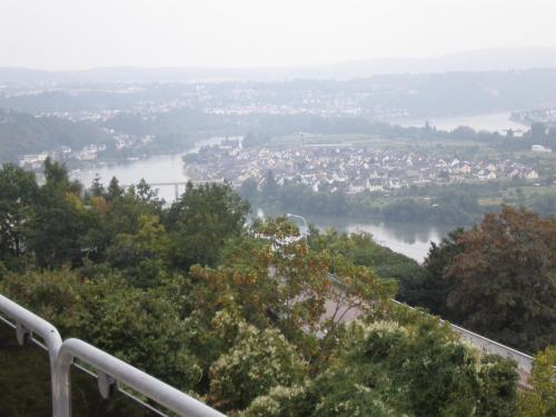 a view of a river and a city at Humboldtruh in Weitersburg