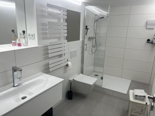 Koupelna v ubytování Anderswo Bad Aibling