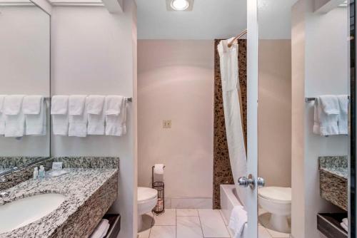 een badkamer met een wastafel en een toilet bij Quality Suites Moab near Arches National Park in Moab