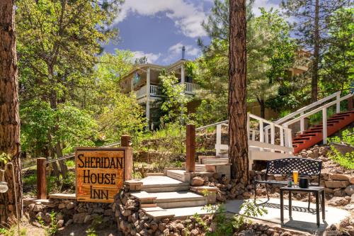 a house with a sign that reads sherman house inn at Sheridan House Inn- Adult Only Accommodation in Williams