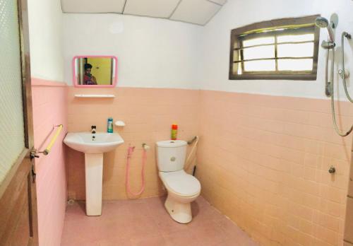 ein Bad mit einem WC und einem Waschbecken in der Unterkunft Villa 163 in Negombo