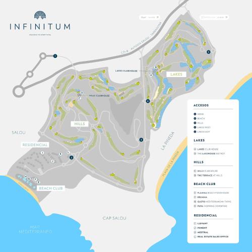 a detailed map of the intention revitalization site at SEAFRONT APARTMENT PINEDA BEACH in La Pineda