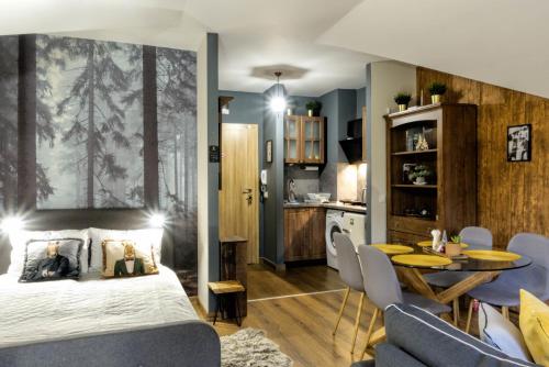 Kuchyň nebo kuchyňský kout v ubytování Borovets Dream Studio