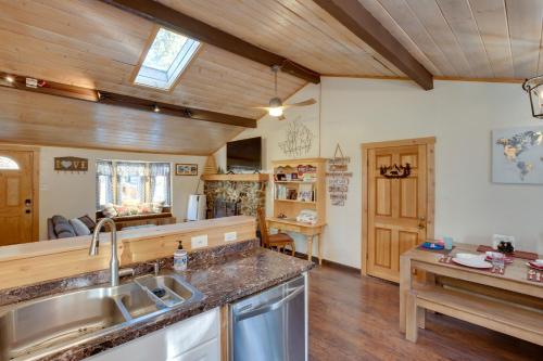 a kitchen with a sink and a counter top at 3 Mi to Heavenly Mountain Resort Home with Deck in Stateline