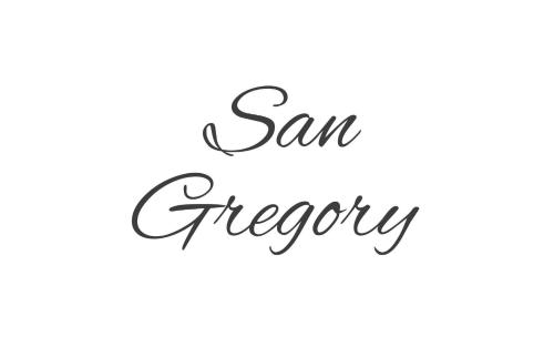 阿雷基帕的住宿－San Gregory，白底黑字手写的圣格雷格文字