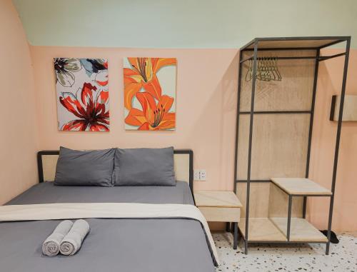 Säng eller sängar i ett rum på Q apaz Serviced Apartment - 45TL