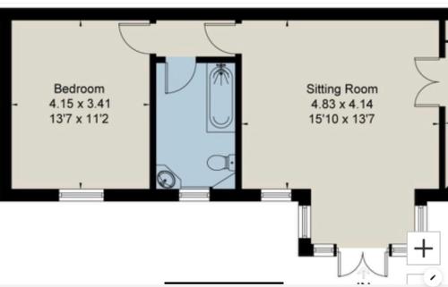Pelan lantai bagi The Byre, converted barn king suite