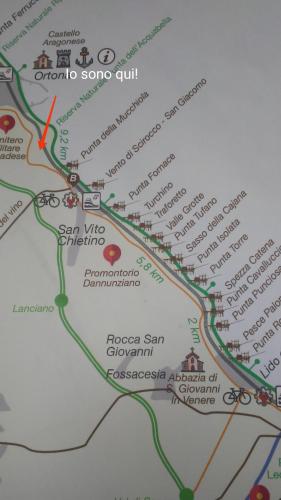 a map of the san vito sorelliculosisculosis at La collina sui trabocchi in Ortona