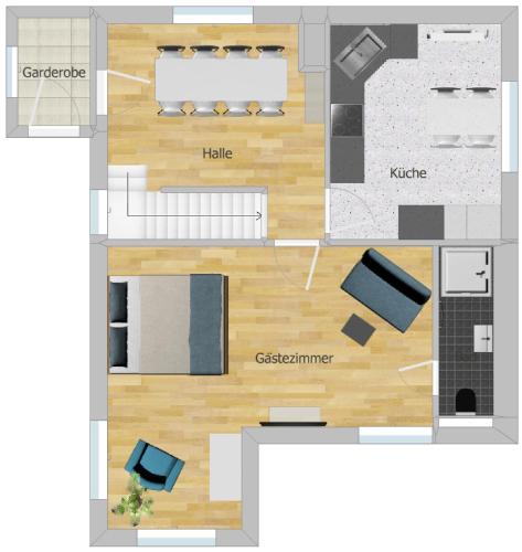 a floor plan of a room with at Krahnberghaus Gotha - Ferien mitten in Deutschland in Gotha