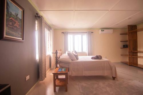 um quarto com uma cama e uma janela em Azamat Self-Catering Apartment em Mahé